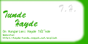 tunde hayde business card